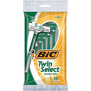 BIC Twin Select Sensitive Skin Disposable Shave fo Men 10-Coun BIC 트윈 셀렉트 민감한 피부 남성용 일회용 면도기 10, 10개입, 1개