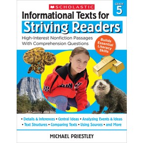 Infomational Texts fo Stiving Reades: Gade 5: 30 High-Inteest Low-Readability Passages with C... Papeback, Scholastic Teaching Resouces