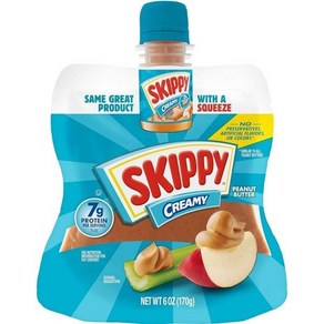 SKIPPY 스퀴즈 크리미 땅콩 버터 파우치 (6팩), 6개, 없음, 170g