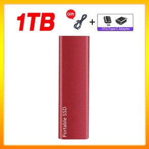 기존 휴대용 외장 하드 드라이브 1TB 모바일 솔리드 스테이트 USB 3.1 노트북 Mac 디스크 ssd, 17 Red-1TB