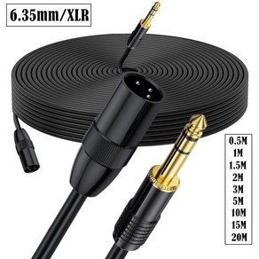 XLR TO TRS 6.35mm 55짹 스트레오짹 케논 변환 케이블 스피커케이블, XLR(수) TO TRS(수), 50cm