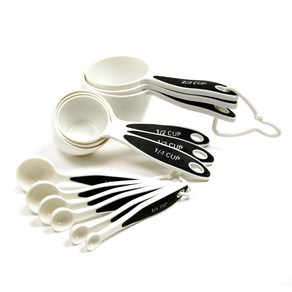 Norpro Set of 12 3042 Grip-EZ Measuring Cups & Spoons White/Black