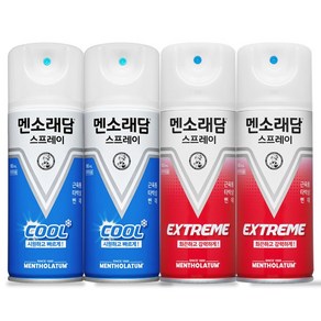 멘소래담 스프레이-에스 쿨 파스 180mlx2개+익스트림 180mlx2개, 1세트, 4개입