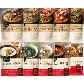 비비고 국 탕 찌개 10종세트 (순댓국+차돌된장찌개+돼지고기김치찌개+추어탕+설렁탕+소고기미역국+소고기무국+육개장+갈비탕+두부김치찌개)