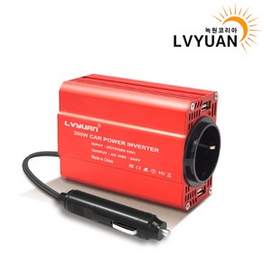 녹원 유사계단파 차량용 시거잭 인버터 자동차 충전기, 용량 300W 전압 12V, 1개