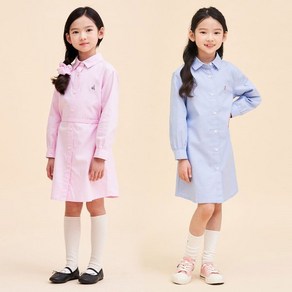 [브랜드정품]빈폴키즈 [BEANPOLE KIDS] 24SS 옥스포드 셔츠원피스&헤어슈슈 세트(2종 택1) 봄신상 여아선물