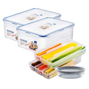 락앤락 김밥재료 보관용기 2.6L [+가쯔 용기] 김밥 재료통 트레이 야채 보관통 소분용기 냉장고 냉동실 정리, 2개