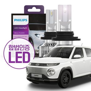 필립스 합법인증 LED 얼티논 프로 3000 / 캐스퍼 AX1 / HB3 9005 할로겐 교체 LED 전조등 [1set 2개입], 1세트