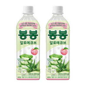 [본사직영]봉봉 알로에 큐브 복숭아 500ml X 24입, 12개