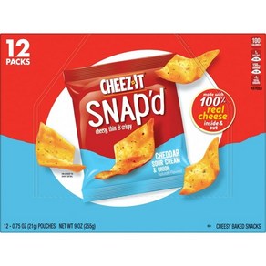 치즈잇 스냅드 치지 씬 & 크리스피 체다 사우어 크림 어니언, 9개, 21g