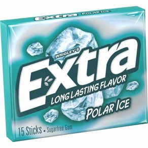 EXTRA Polar Ice Back To School 무설탕 츄잉껌 개학 스틱 15팩