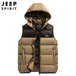 JEEP SPIRIT 지프 스피릿 겨울 캐주얼 후드 탈부착 패딩조끼 8501+양말