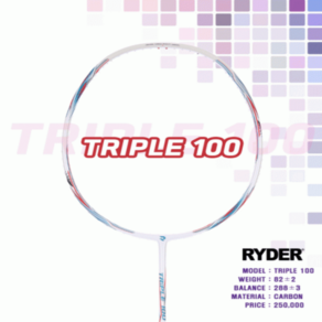 라이더 TRIPLE 100 남녀공용 4u 배드민턴채 입문자 라켓 배드민턴용품, 라이더 TRIPLE 100 4u 배드민턴라켓, BG80(동호인 선호도1위), 27, 1개