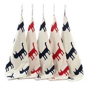 낭만 고양이 순면 키친 타올/ 주방 행주 수건 빨아쓰는 면행주, 1개