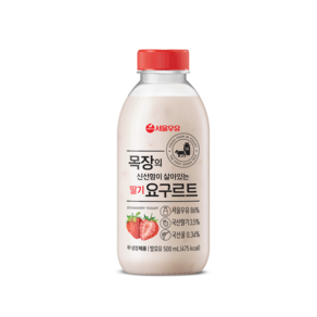 서울우유 신선한 목장 논산딸기 마시는 요구르트750ml, 500ml, 9개