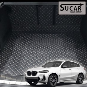 BMW X4 G02 슈카마켓 퀄팅 트렁크매트 차박매트 BMW, 블랙+베이지, 트렁크 바닥매트(일체형)