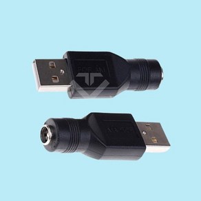 USB to DC변환 젠더 5.5-2.1 to USB 숫 커넥터 변환잭, 1개