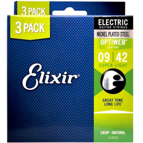 Elixi Electic Optiweb 3 Pack Supe Light 엘릭서 3팩 일렉 슈퍼라이트 09-42 (16550), 09-42 3팩, 3개