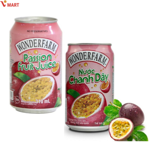 WONDERFARM 베트남 원더팜 패션프루트 음료 nuoc chanh day, 6개, 310ml