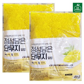 [31마켓] 이엔푸드 정성담은 알밥 단무지 1kg 슬라이스 통 꼬들 일식, 2개