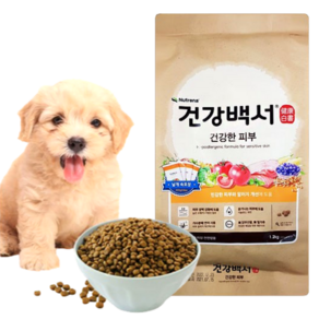 건강백서 애견 강아지 피부건강 알러지개선 국내산 사료 300g씩 개별 소포장, 1개, 1.2kg