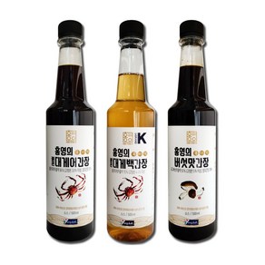 홍영의 간장 선물세트 대게어 500ml + 대게백 500ml + 버섯맛 500ml, 1세트