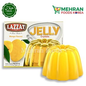 LAZZAT Halal Jelly Mango Flavo 75g 망고 젤리 분말, 1개