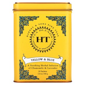 하니앤손스 HT 티 블렌드 옐로우 블루 카모마일 라벤더 티백 20개 40g 디카페인, 2g, 20개입, 1개