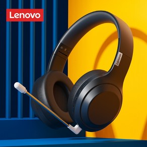 Lenovo 레노버 TH10 노이즈캔슬링 게이밍 노트북 무선 블루투스 헤드폰 헤드셋, D.블랙 마이크 포함