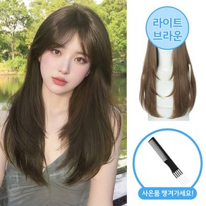 [MSMULTIVERSE] 연예인들이 사용하는 제품 여자 레이어드컷 허쉬 C컬 볼륨 똑딱이 헤어 피스 붙임머리 익스텐션 60cm + 사은품, 1개, 라이트 브라운