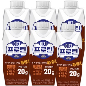 파스퇴르 이지프로틴 우유단백질 저당 초코250ml(6입), 250ml, 6개