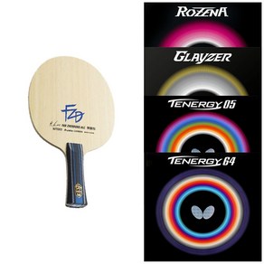버터플라이 판젠동ALC 탁구 라켓 + 로제나 그레이저 테너지 러버 부착세트, ST(일자), 로제나(적), 로제나(흑), 1개