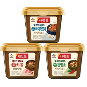 해찬들 물로만 끓여도 된장찌개 450g (바지락과꽃게+차돌+청양초)