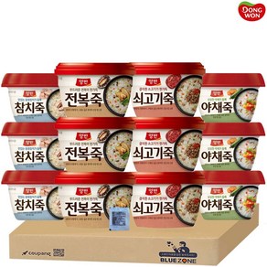 [블루존] 동원 양반죽 4종 세트 쇠고기죽3+야채죽3+참치죽3+전복죽3 맛소금, 285g, 1세트