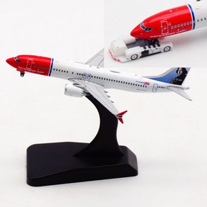 노르웨이 항공 보잉 B737-8MAX LN-BKA 모형 항공기 JC Wings 1:400, 자동차없음, 9.88*8.57*3.14, 1개