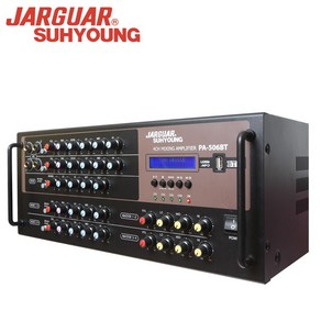 JARAUAR 블루투스앰프 PA-506BT 4채널 스테레오 블루투스 앰프 USB LED디스플레이 블루투스5.0 마이크단자4개 MP3 에코 음질 조절 720와트