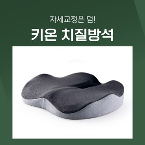 키온 치질방석 5존케어 4D메모리 입체방석 의자방석 쿠션방석 사무실방석 쿠션, 그레이