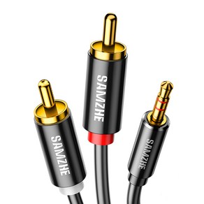 삼지 3.5mm 스테레오 TRS to 2RCA Audio 오디오 AUX 케이블 YPR