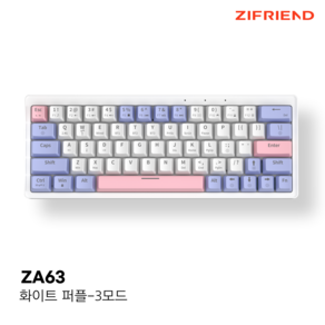 ZIFRIEND ZA63 LED 미니 휴대용 핫스왑 커스텀 키보드 저소음 아이패드 게이밍 기계식 키보드 레인보우 무빙 RGB 63키 유무선 블루투스 무한 입력