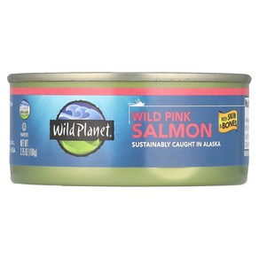 Wild Planet 와일드 플레닛 Pink 핑크 Salmon with Skin Bones 3.75 oz 106 g, Wild Planet 와일드 플레닛 Pink 핑크 Sa, 1개, 106g