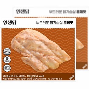 인생닭 부드러운 닭가슴살 훈제맛 100g, 30개