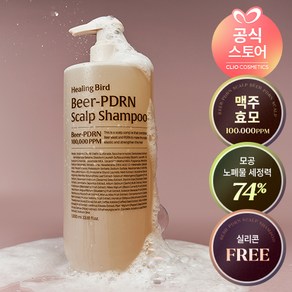[탈모증상완화 기능성] 힐링버드 비어 PDRN 탈모 샴푸 대용량, 1개, 1L
