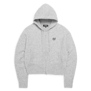 마크곤잘레스 WOMENS CROPPED ZIP-UP KNIT HOODIE - L/GREY Z244WCD030091 563087