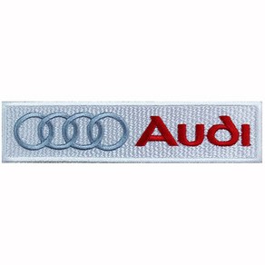 와펜 D748 - Audi 사각 로고 화이트 마크 패치 와펜