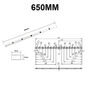 알루미늄 합금 T 트랙 슬롯 마이터 및 바 슬라이더 테이블 톱 게이지 로드 목공 도구 300 400 600 800mm 1, 650mm 마이터 바, 1개