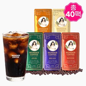 신선한 원더 더치커피 파우치 5종 원두 혼합, 30ml, 40개입, 1세트