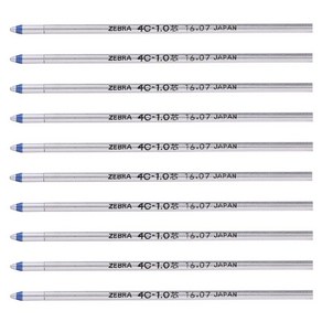 제브라 유성 볼펜 교체심 샤보 4C-1.0심 파랑 10개 B-R4C10-BL, 상품명참조