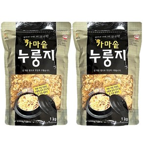 엄마사랑 앞뒤로 구워 더 구수한 가마솥 누룽지, 1kg, 2개