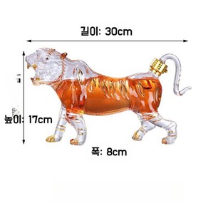 동물모양 담금주병 12간지 술병 유리병 모양 호랑이 인삼주병 과실주 양주 야관문 인테리어 선물 고급, B