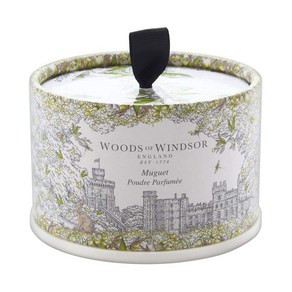 유럽 Woods of Windsor Lily of the Valley 은방울꽃 바디 더스팅 파우더 100g 퍼프 포함 냄새 마찰 케어 바디케어 바디파우더 데오드란트 기념일 선물, 1개
